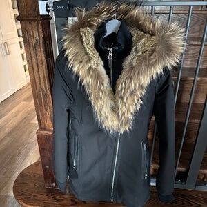Rudsak Black Winter coat with fur - small